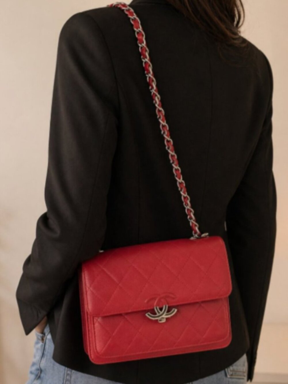 Authentic Chanel Caviar Leather CC Box Flap Bag Classic Luxury Handbag